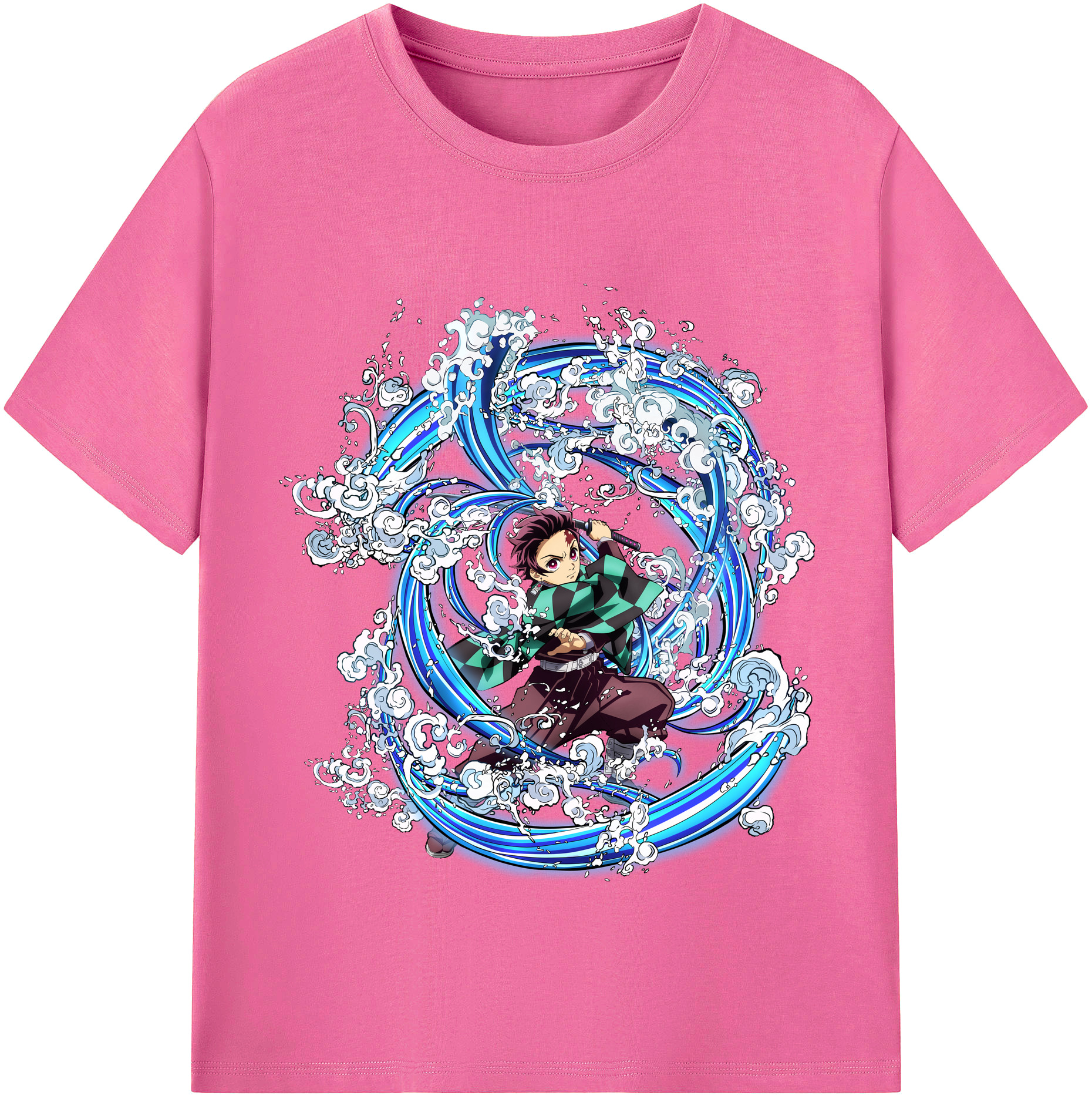 （画像用） 鬼滅の刃 竈門 炭治郎／かまど たんじろう Kamado Tanjirou レディースカジュアルプリントTシャツ（綿100％）